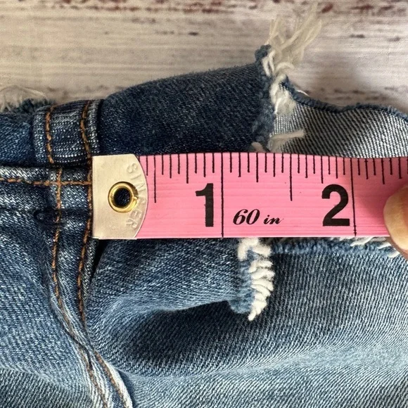 Reformation Jeans Womens Blue Dixie Fly Button High Rise Jeans Shorts Size 28 - Picture 7 of 8